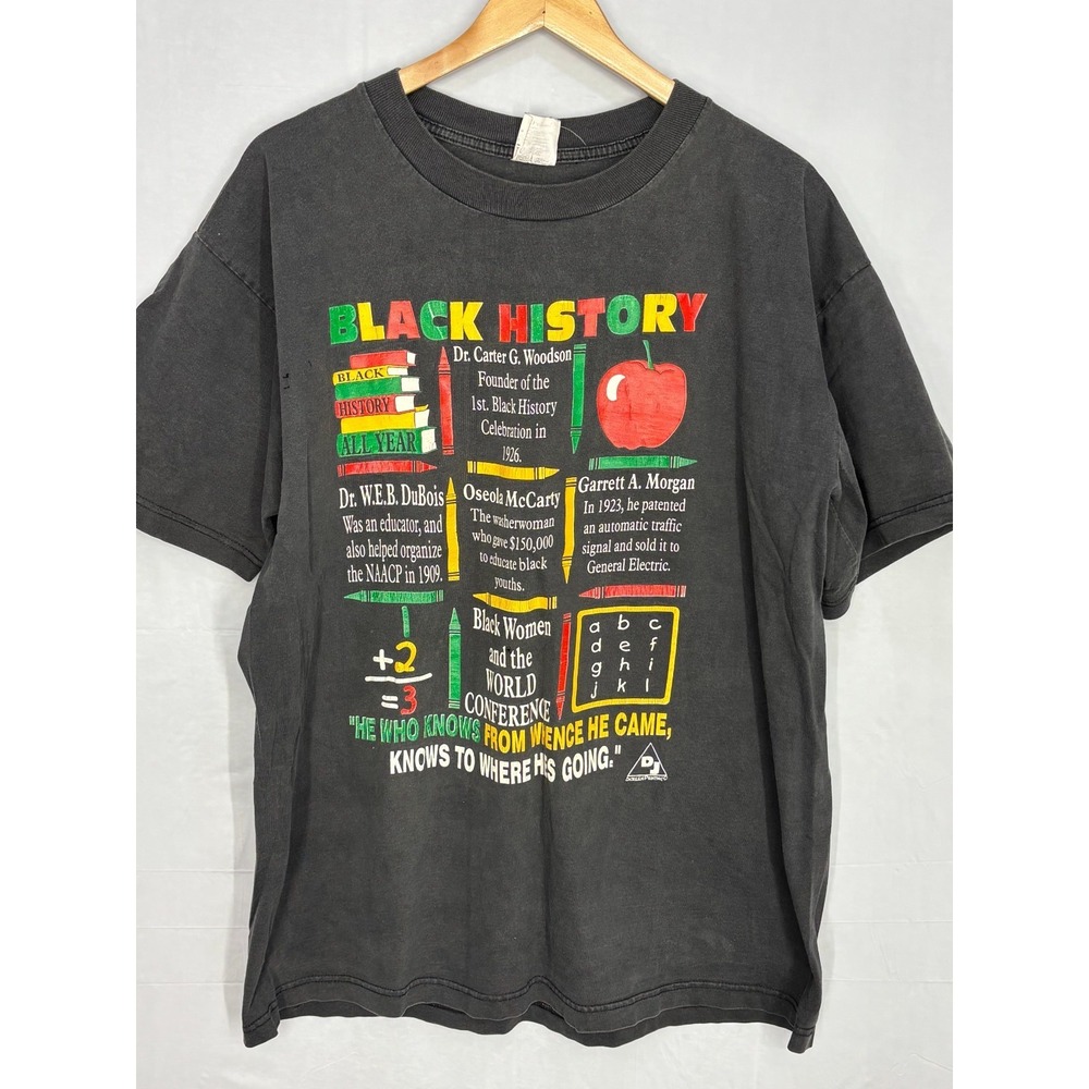 Black History Shirt Mens Graphic Short Sleeve Vintage Heroes African American XL